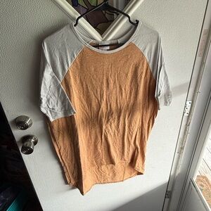 LuLaRoe Orange and Gray Short Sleeve Tees